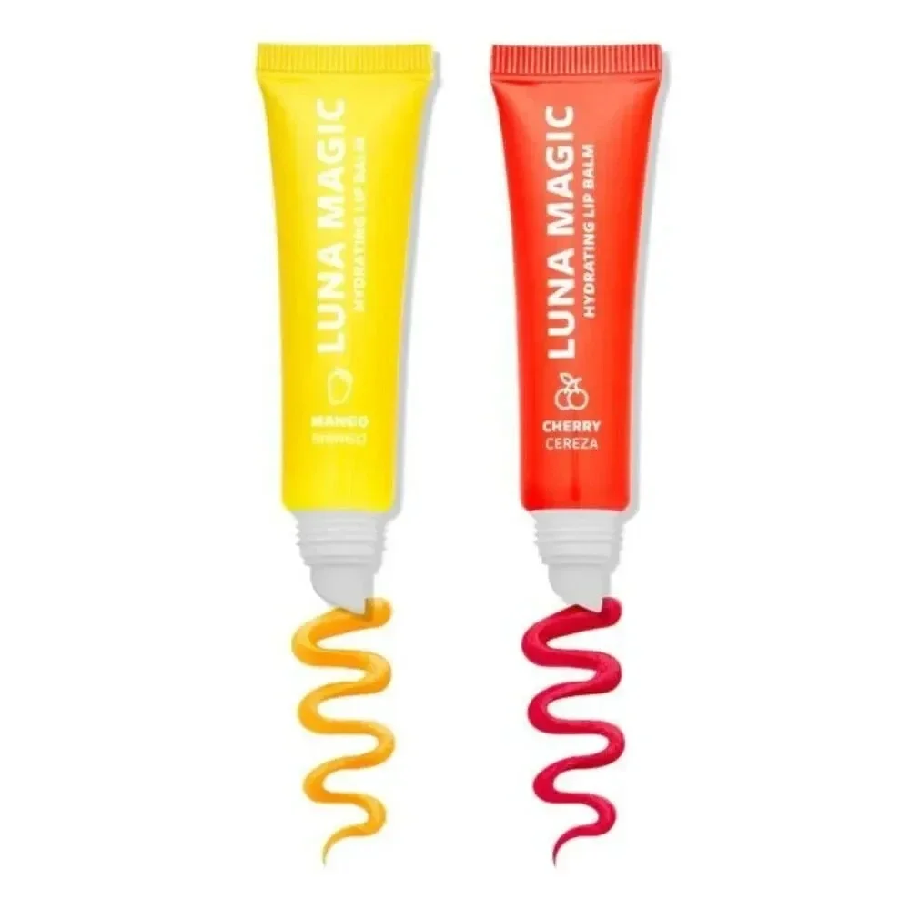LUNA MAGIC Hydrating Lip Balm Duo Mango Cherry Vitamin E Jojoba Oil NIB New 2pcs